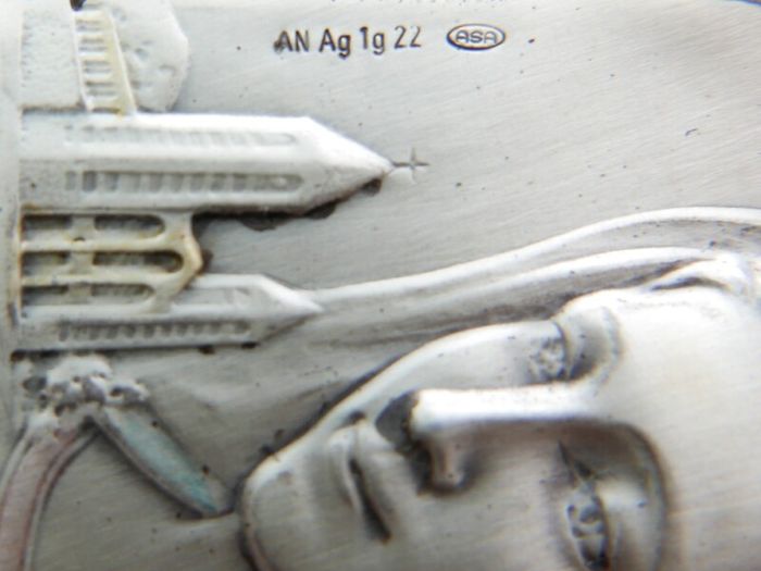 Vintage Sterling Silver stamped  "Ag" (silver) Our Lady Queen of Peace Medugorje Bosnia Mary