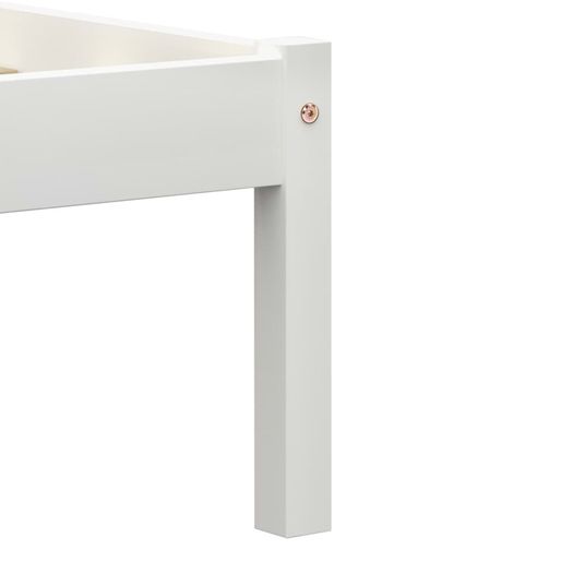 Bed Frame with 2 Drawers White Solid Pine Wood 160x200 cm