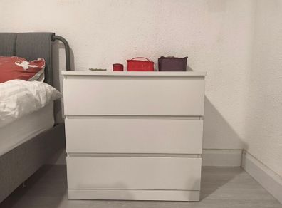 IKEA Malm Chest of 3 Drawers in white