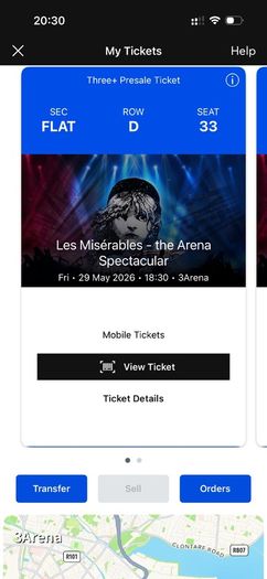 Les Miserables 29 May x 2 - super seats
