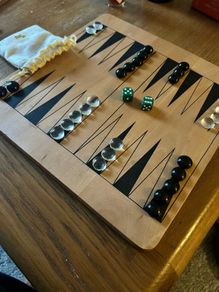 Backgammon set (wooden board)