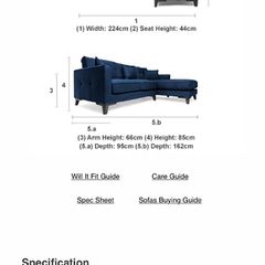 Navy Velvet Couch