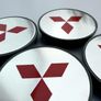 4 x wheel caps MITSUBISHI 69mm 70mm approx Alloy cap hub Image 3