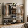 Industrial Open Wardrobe Clothes Rack 121kg with 9 Shelves Image 2