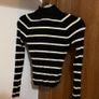 Stradivarius black & cream striped knit long sleeve Image 2