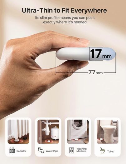 X-Sense Wi-Fi Water Sensor, Smart Water Leak Detector with App Alerts, IP67 Waterproof, Wireless Detector for Kitchen, Bathroom, Basement, SBS50 Base Station Required, SWS0A, 1-Pack