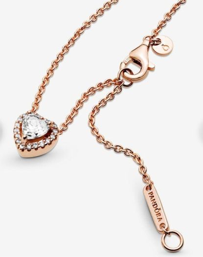 Pandora Rose Gold Elevated Heart Collier Necklace Brand New