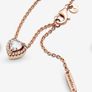 Pandora Rose Gold Elevated Heart Collier Necklace Brand New Image 3