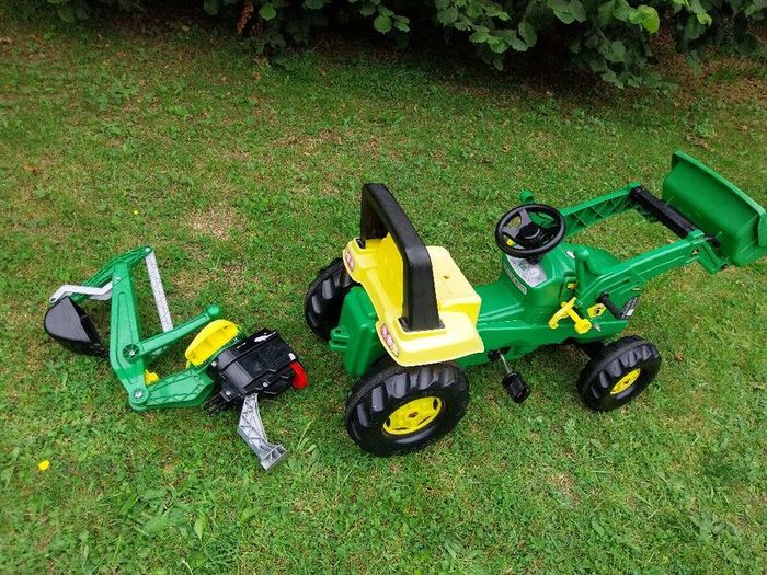 Rolly Toys John Deere kids tractor with digger attachment