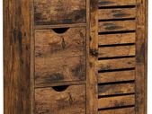 Storage Cabinet with 3 Drawers, 2 Adjustable Shelves for the Bathroom, Living Room, Kitchen, Hallway, Vintage, Brown