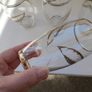 Vintage drinking glassware leaf pattern Engraved with Gold Trim Image 2