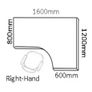 Office Desk Radial Right Hand Silver Legs W1600xD1200x725 Beech Colour Image 3