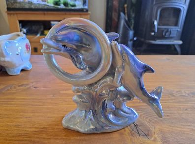 Vintage 2 dolphins figurine