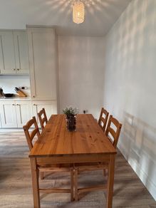 Solid Pine Wood Dining Table & 4 Chairs