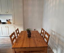 Solid Pine Wood Dining Table & 4 Chairs