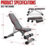 Weight Bench, 660LB/300KG Adjustable Foldable Strength Training Bench, Utility Incline Decline Bench for Full Body Workout- Integrated Structure Updated Image 6