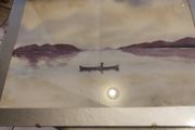 Original Watercolor Signed Picture Of Killarney Lake