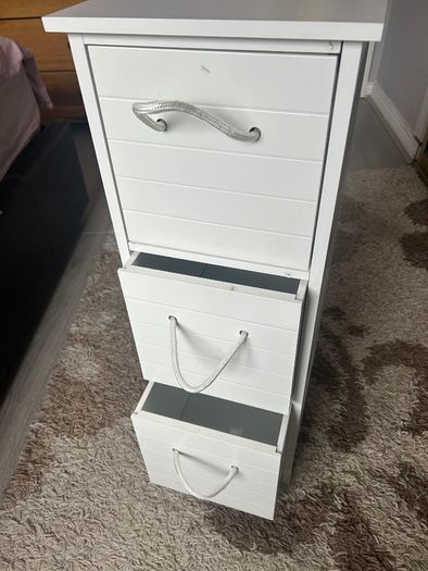 Bathroom / White 3-Drawer Storage Unit