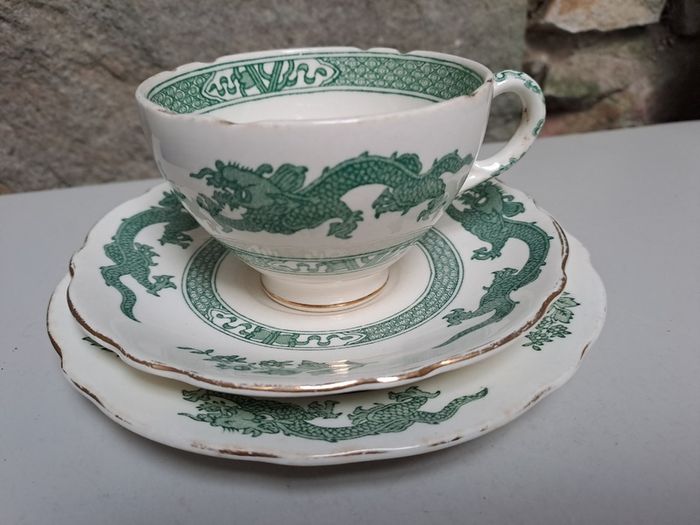 Antique Royal Cauldon cup, saucer and cake plate