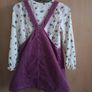 Zara Girls Purple Mauve dungaree Dress Image 3