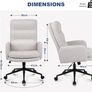 Desk Chair, Faux Cashmere Office Chair with High Backrest, Comfortable Desk Chairs for Bedroom, Office Chairs for Home with Adjustable Height, Cream Image 2