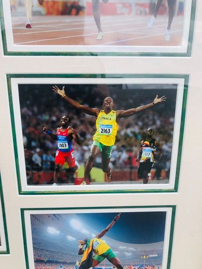 Usain Bolt Signed Puma Running Spike Shoe In 3D Frame