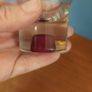 Fabulous Set of Three Vintage Rare Collectable Absolut Vodka "Absolutini" Cocktail/Martini Glasses with Burgundy Base Inserts, Excellent Condition Image 8