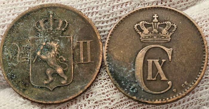 Denmark and Norway 1877 2 Ore Coin Lot