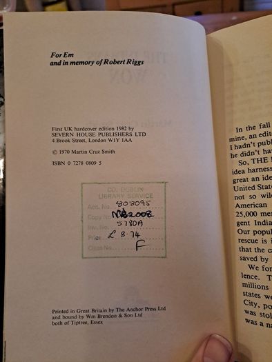 1st ed Martin Cruz Smith The Indians Won