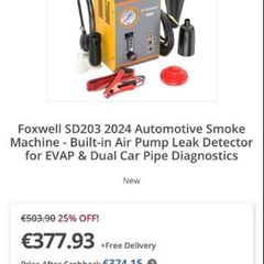 FOXWELL SD203 Smoke Machine Automotive EVAP Smoke Leak Tester Built-in Air Pump Dual Mode Car Pipe Leakage Diagnostic Tester kit
