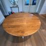 Solid oak Dining table round, extendable Image 3