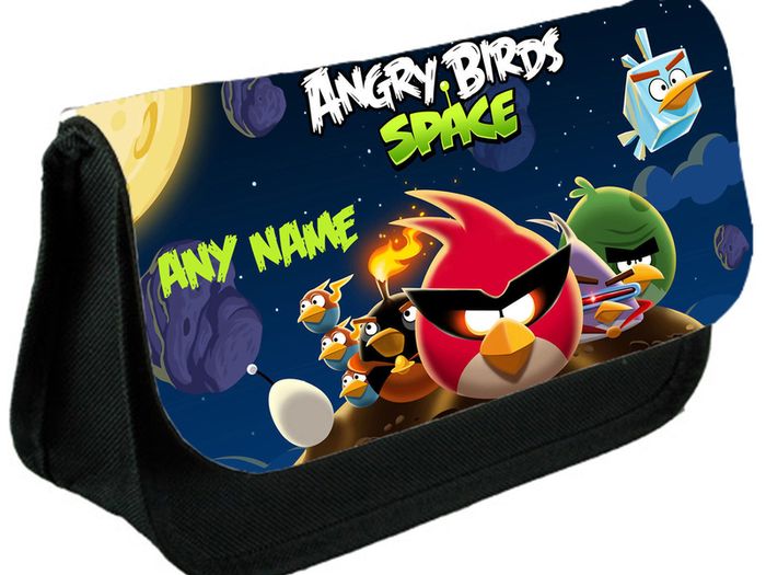 Angry Birds Space Personalized Pencil Case Make up bag with your personal name on it! / back to school stationery