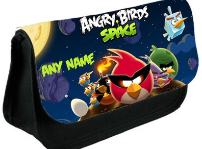 Angry Birds Space Personalized Pencil Case Make up bag with your personal name on it! / back to school stationery