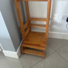 Kids wooden step for kitchen