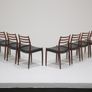 Vintage Set of 8 Rosewood and Leather Dining Chairs Model 78 by Niels Otto Moller, 1960s Image 8