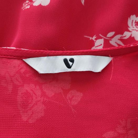 Very red floral dress, Size 20