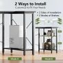 Shaped Gaming Desk, 100x70 cm Computer Corner Desk with Storage Bag, Office Desk Small Writing Table with Large Reversible Storage Shelves, Workstation for Study Play Work Home Office, Black Image 7