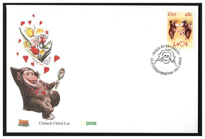 2004 Ireland Greetings Animals Commemorative Stamp An Post First Day Cover (FDC)