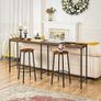 Bar Stools Set of 2, Breakfast Round Bar Chairs with Footrest, Pub Stools, Sturdy Metal Frame, for Dining Room, Kitchen, Party, Industrial, Rustic Brown Image 5