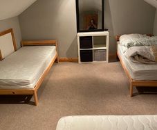 Three single ikea bed frames and mattress's