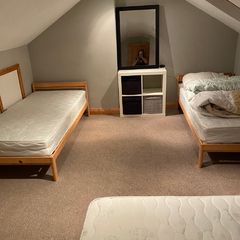 Three single ikea bed frames and mattress's