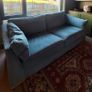 Blue Velvet Couch Image 2