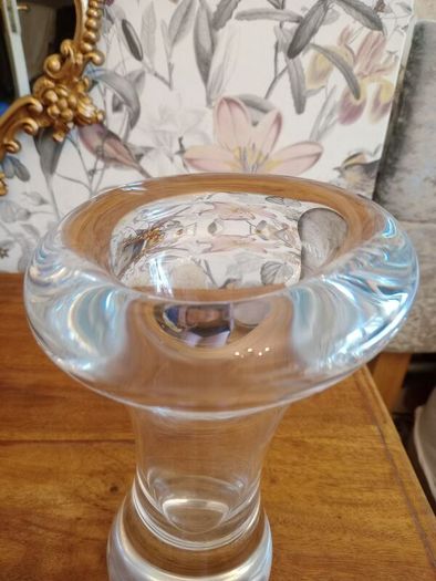 Studio Hand Blown Free Form Vase. Very Heavy.
