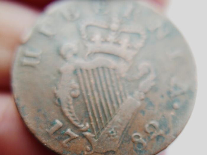 1782 Ireland-Hibernia George III  Halfpenny Nice Example
