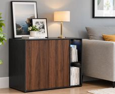 Sideboard Storage TV Cabinet with LED Lighting With Adjustable Shelves