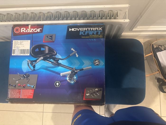 hoverboard seat from razor hovertrax kart accessory kit never taken out of the box brand new never touched great price fits every hoverboard really easy to use.