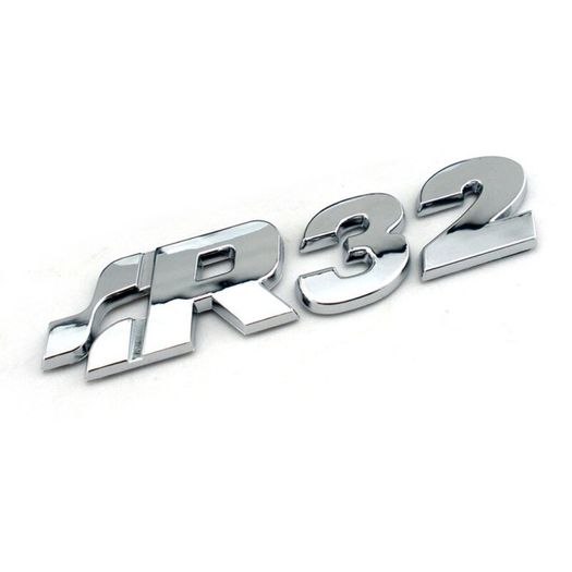MK4 R32 Chrome Grill Badge R32 Logo Inscription Genuine OEM for GOLF Part Car Emblem Fender Side Rear Trunk Badge Logo Sticker