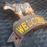 Vintage outdoor garden "WELCOME" cast iron Bell Image 8