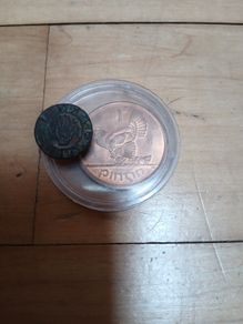 ITGWU lapel pin & Mint Irish penny