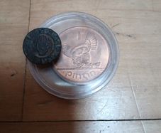 ITGWU lapel pin & Mint Irish penny